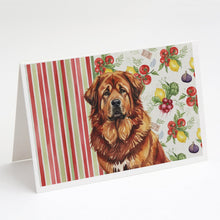 Load image into Gallery viewer, Red Gold Tibetan Mastiff Vegetables Greeting Cards Pack of 8
