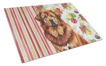 Load image into Gallery viewer, Red Gold Tibetan Mastiff Vegetables Glass Cutting Board
