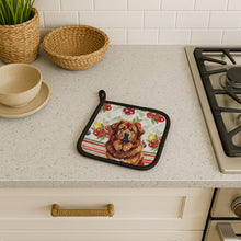 Load image into Gallery viewer, Red Gold Tibetan Mastiff Vegetables Pair of Pot Holders