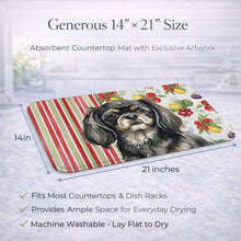 Load image into Gallery viewer, Black and Tan Tibetan Spaniel Vegetables Dish Drying Mat