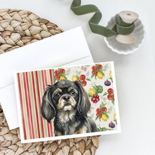 Load image into Gallery viewer, Black and Tan Tibetan Spaniel Vegetables Greeting Cards Pack of 8