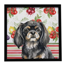Load image into Gallery viewer, Black and Tan Tibetan Spaniel Vegetables Framed Metal Print