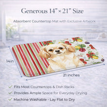 Load image into Gallery viewer, Cream Tibetan Spaniel Vegetables Dish Drying Mat