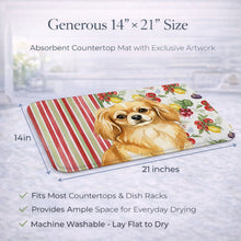 Load image into Gallery viewer, Gold Tibetan Spaniel Vegetables Dish Drying Mat