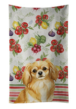 Load image into Gallery viewer, Gold Tibetan Spaniel Vegetables Kitchen Towel