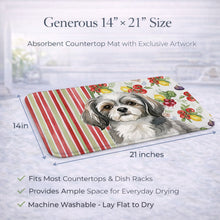 Load image into Gallery viewer, Grey and White Tibetan Spaniel Vegetables Dish Drying Mat