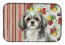 Load image into Gallery viewer, Grey and White Tibetan Spaniel Vegetables Dish Drying Mat