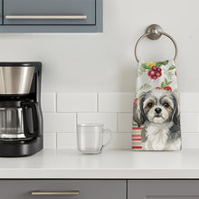 Load image into Gallery viewer, Grey and White Tibetan Spaniel Vegetables Kitchen Towel