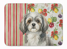 Load image into Gallery viewer, Grey and White Tibetan Spaniel Vegetables Memory Foam Kitchen Mat