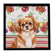 Load image into Gallery viewer, Red Tibetan Spaniel Vegetables Framed Metal Print