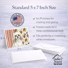 Load image into Gallery viewer, White Tibetan Spaniel Vegetables Greeting Cards Pack of 8