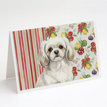 Load image into Gallery viewer, White Tibetan Spaniel Vegetables Greeting Cards Pack of 8