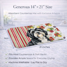 Load image into Gallery viewer, Black and White Tibetan Terrier Vegetables Dish Drying Mat