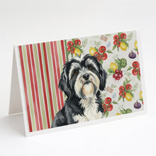 Load image into Gallery viewer, Black and White Tibetan Terrier Vegetables Greeting Cards Pack of 8