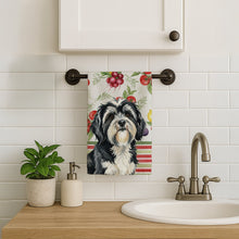 Load image into Gallery viewer, Black and White Tibetan Terrier Vegetables Kitchen Towel