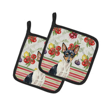 Load image into Gallery viewer, Toy Fox Terrier Vegetables Pair of Pot Holders