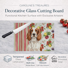 Load image into Gallery viewer, Welsh Springer Spaniel Vegetables Glass Cutting Board