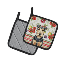 Load image into Gallery viewer, Welsh Terrier Vegetables Pair of Pot Holders