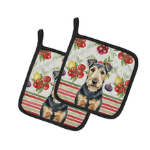 Load image into Gallery viewer, Welsh Terrier Vegetables Pair of Pot Holders