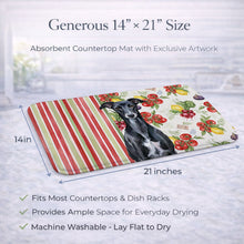 Load image into Gallery viewer, Black Whippet Vegetables Dish Drying Mat