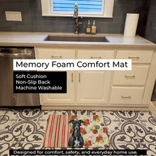 Load image into Gallery viewer, Black Whippet Vegetables Memory Foam Kitchen Mat