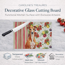 Load image into Gallery viewer, Red Whippet Vegetables Glass Cutting Board
