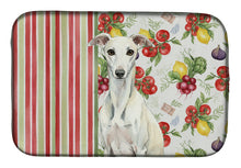Load image into Gallery viewer, White Whippet Vegetables Dish Drying Mat