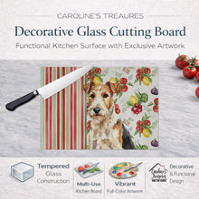 Load image into Gallery viewer, Wire Fox Terrier Vegetables Glass Cutting Board