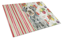 Load image into Gallery viewer, Steel Gray Wirehaired Pointing Griffon Vegetables Glass Cutting Board