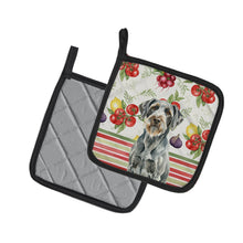 Load image into Gallery viewer, Steel Gray Wirehaired Pointing Griffon Vegetables Pair of Pot Holders