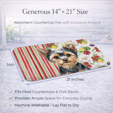 Load image into Gallery viewer, Black and Tan Yorkshire Terrier Vegetables Dish Drying Mat