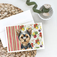 Load image into Gallery viewer, Black and Tan Yorkshire Terrier Vegetables Greeting Cards Pack of 8