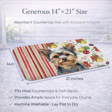 Load image into Gallery viewer, Blue and Tan Yorkshire Terrier Vegetables Dish Drying Mat