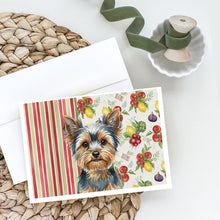 Load image into Gallery viewer, Blue and Tan Yorkshire Terrier Vegetables Greeting Cards Pack of 8