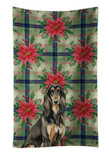 Load image into Gallery viewer, Black &amp; Tan Afghan Hound Christmas PoinsettIas Kitchen Towel