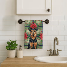 Load image into Gallery viewer, Airedale Terrier Christmas PoinsettIas Kitchen Towel