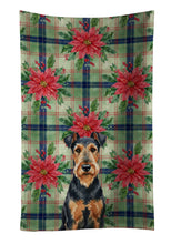 Load image into Gallery viewer, Airedale Terrier Christmas PoinsettIas Kitchen Towel