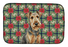 Load image into Gallery viewer, Grizzle Airedale Terrier Christmas PoinsettIas Dish Drying Mat