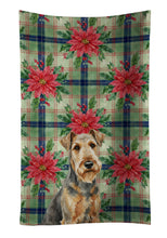 Load image into Gallery viewer, Grizzle Airedale Terrier Christmas PoinsettIas Kitchen Towel