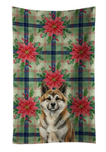Load image into Gallery viewer, Brindle Akita Christmas PoinsettIas Kitchen Towel