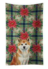 Load image into Gallery viewer, Red Akita Christmas PoinsettIas Kitchen Towel