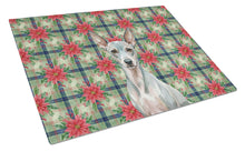 Load image into Gallery viewer, American Hairless Terrier Christmas PoinsettIas Glass Cutting Board