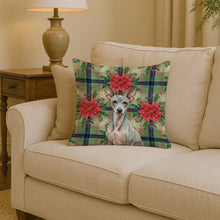 Load image into Gallery viewer, American Hairless Terrier Christmas PoinsettIas Throw Pillow
