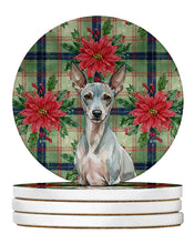 Load image into Gallery viewer, American Hairless Terrier Christmas PoinsettIas Large Sandstone Coasters Pack of 4