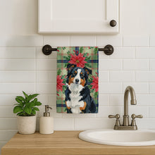 Load image into Gallery viewer, Black Tri American Shepherd Christmas PoinsettIas Kitchen Towel