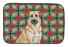 Load image into Gallery viewer, Anatolian Shepherd Dog Christmas PoinsettIas Dish Drying Mat