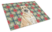 Load image into Gallery viewer, Anatolian Shepherd Dog Christmas PoinsettIas Glass Cutting Board