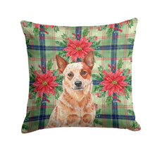 Load image into Gallery viewer, Red Heeler Australian Cattle Dog Christmas PoinsettIas Throw Pillow
