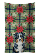 Load image into Gallery viewer, Black Australian Shepherd Christmas PoinsettIas Kitchen Towel