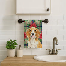 Load image into Gallery viewer, Lemon and White Beagle Christmas PoinsettIas Kitchen Towel